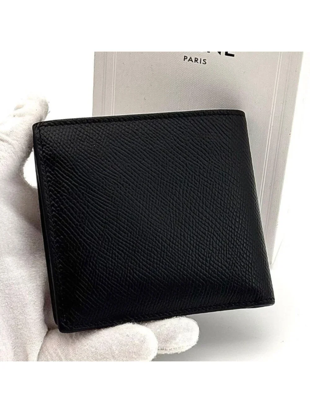 Celine Fold Wallet Bifold Black Billfold Coin Purse